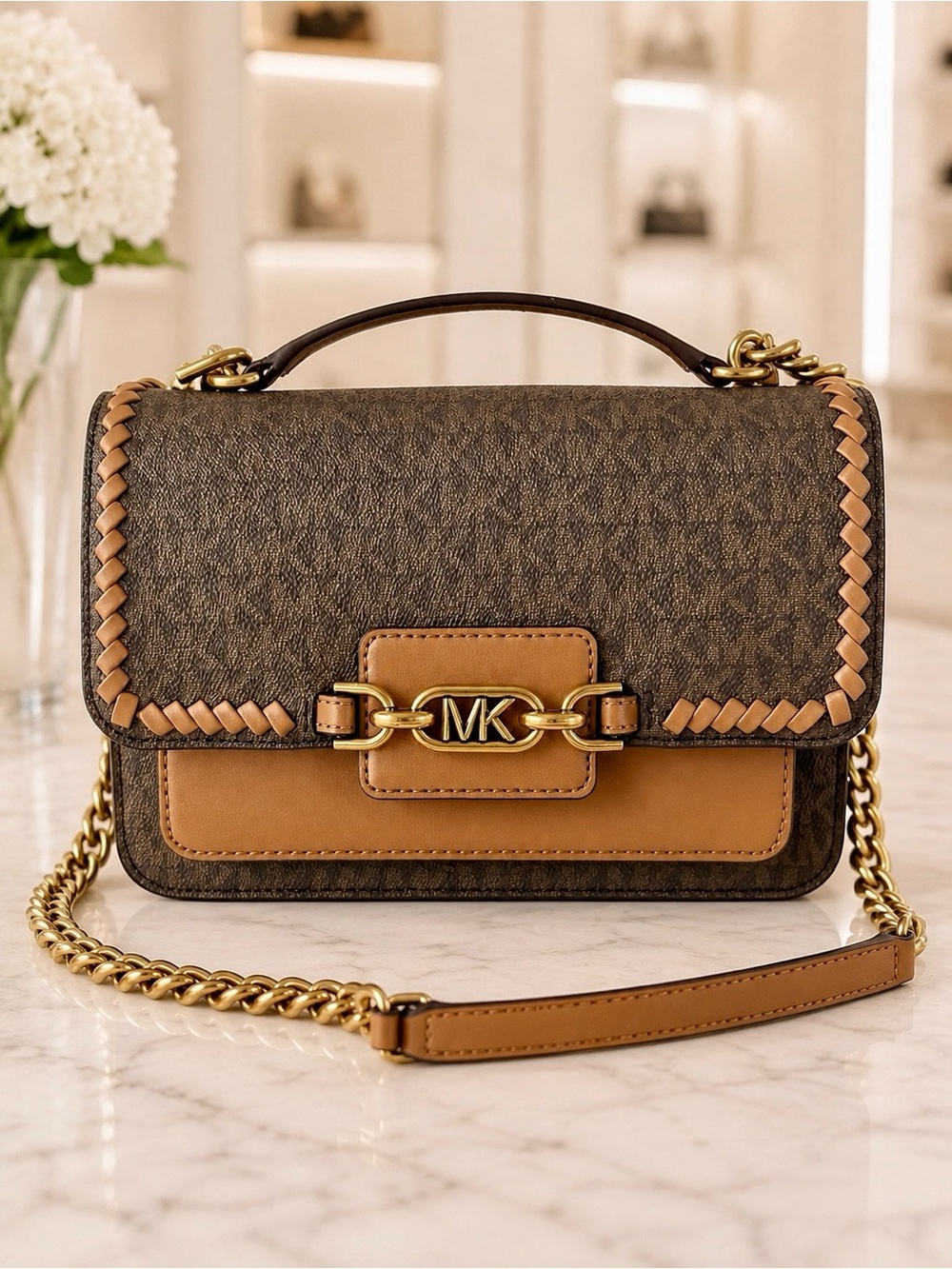 Michael Kors Heather Large Logo Shoulder Bag
